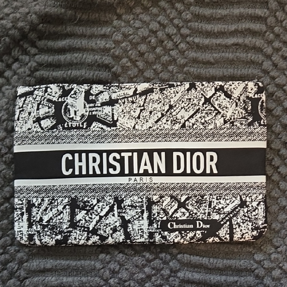 Christian Dior Black and White Canvas Pouch